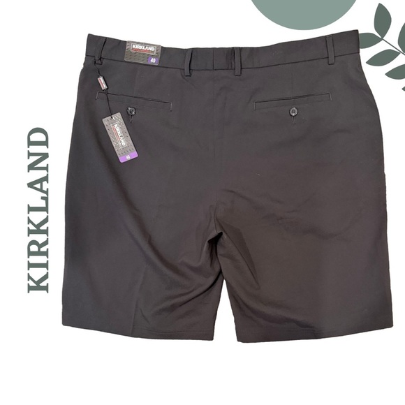 🛍️3/$40 Kirkland Men’s Black Flat Front Shorts | Casual Everyday Style Size 40 - Picture 2 of 6